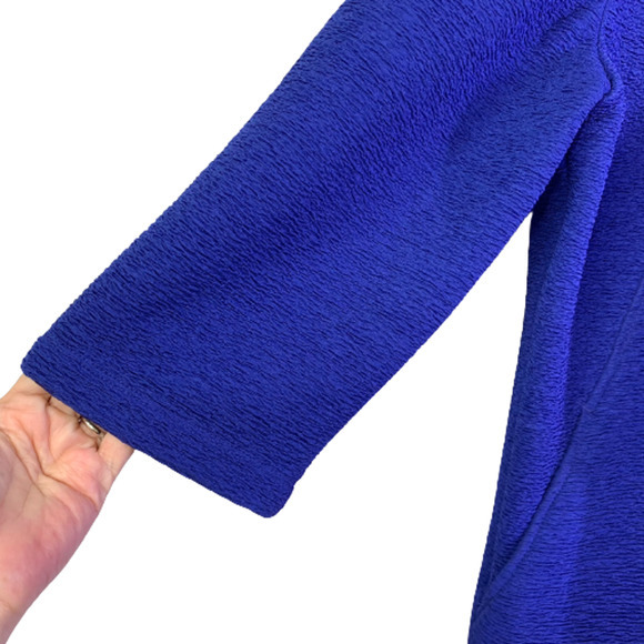 CHICO'S Cobalt Blue Textured Zipper Cardigan Sweater‎ - Picture 8 of 13